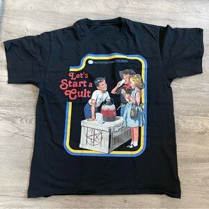 Black Graphic T-Shirt with Retro Print